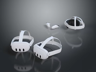 Advanced VR Headsets and Controllers for Immersive Virtual Reality Experience 3d model