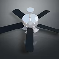 Modern Ceiling Fan With Black Blades And White Motor Housing Design