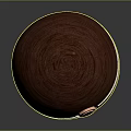 Wooden Top Stone Bottom Sphere With Black Ring And Copper Button