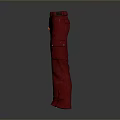 Stylish Red Cargo Pants With Multiple Pockets For Everyday Use And Comfort 3d model
