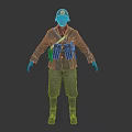 Military Soldier Character In Classic Uniform With Helmet And Ammunition Belts