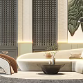 Sofa coffee table combination 3d model