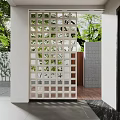 Modern partition net red partition wall 3d model