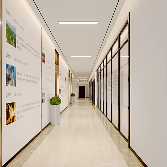 modern aisle office aisle 3d model