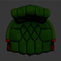 Green Diamond Stitched Office Chair With Red Armrests And Base