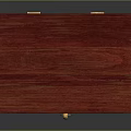 Red Wooden Storage Box With Golden Lock And Smooth Surface Design