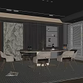 Luxurious Restaurant Interior With Wooden Dining Table And Modern Chairs