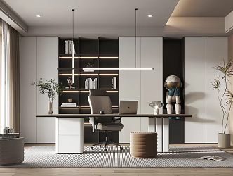 Modern Study Home Study 3d model