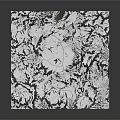 Black White Patterned Square Scarf With Floral Design And Abstract Prints