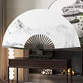 New Chinese Fan Fan Screen Partition 3d model