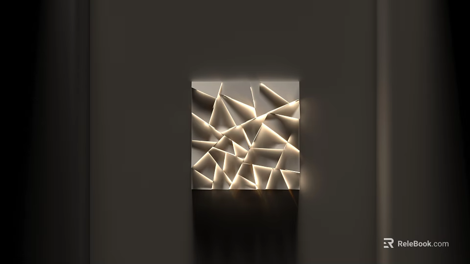 Contemporary Geometric Wall Decor With Illuminated Pattern And LED Lighting Design 3d model 