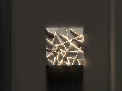 Contemporary Geometric Wall Decor With Illuminated Pattern And LED Lighting Design 3d model