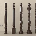 Poliform Elegant Dark Columns With Various Decorative Designs And Spiral Patterns