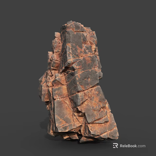 Detailed 3D Rendered Natural Rock Structure With Textured Surface Layered Formation And Rough Edges 3d model 