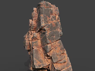 Detailed 3D Rendered Natural Rock Structure With Textured Surface Layered Formation And Rough Edges 3d model