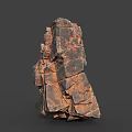 Detailed 3D Rendered Natural Rock Structure With Textured Surface Layered Formation And Rough Edges