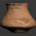 Traditional Terracotta Clay Pot With Orange Body And Black Decorative Patterns