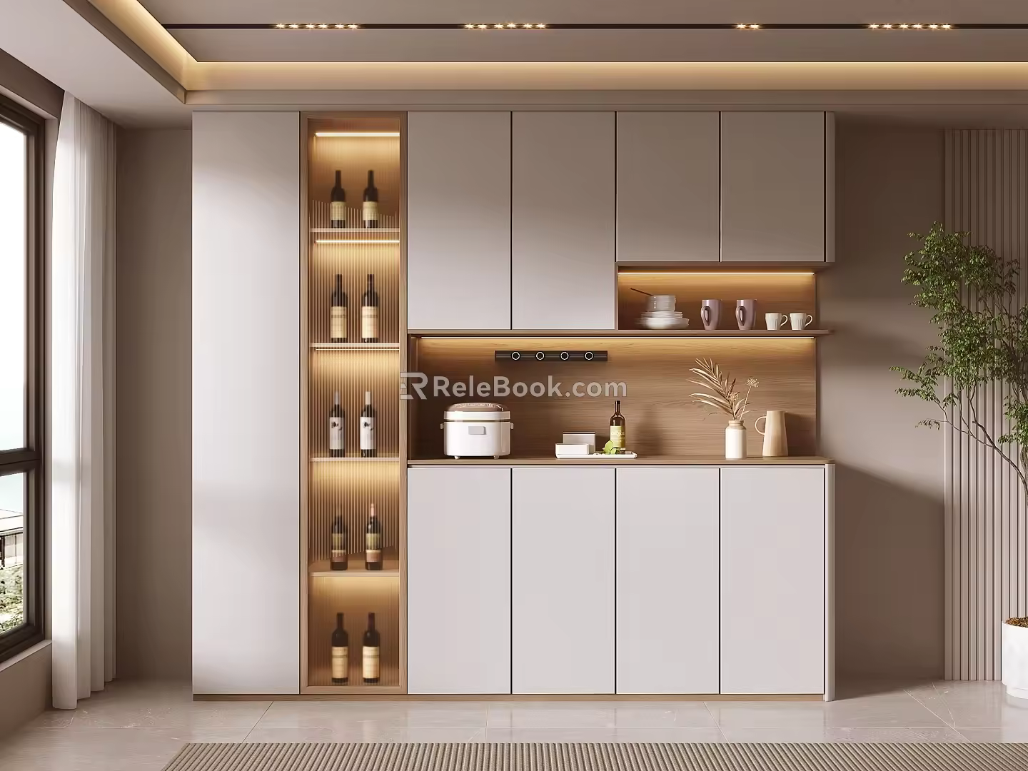 Cream Style Sideboard 3d model