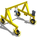 Yellow Mobile Gantry Crane Industrial Equipment With Lifting Hook Control Cabin And Wheels