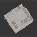 Abstract Architecture Structure With Gray Marble Stacked Blocks And Geometric Layers