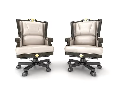 Executive Leather Office Chairs With High Back Swivel Base And Ergonomic Design 3d model