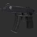 Black Tactical Assault Rifle With Detachable Magazine And Ergonomic Grip