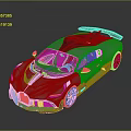 Sleek Modern Sports Car Exterior Design With Gray Black Body Blue Accents And Rear Spoiler