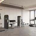 Modern Fitness Gym Interior With Treadmill Weight Machines And Spacious Design