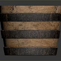 Handcrafted Rustic Wooden Storage Bucket With Striped Natural Wood Design