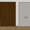 Modern Double Doors In Dark Brown And Light Gray With Long Bar And Round Handles