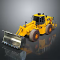 Yellow Construction Loader With Large Front Bucket And Heavy Duty Tires 3d model