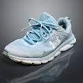 Light Blue Under Armour Sports Shoes With Lace Up Design And White Sole