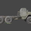 Vintage GAZ Old Truck With Rusty Body Large Tires And Exposed Chassis