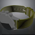 Stylish Watch Back Design With Silver Metal Case And Green Leather Strap