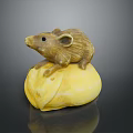 Brown Cartoon Mouse Game Movie Character Sitting On Yellow Object With Black Background
