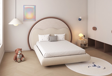 Modern Girls Children's Room Children's Bed Princess Room 3d model