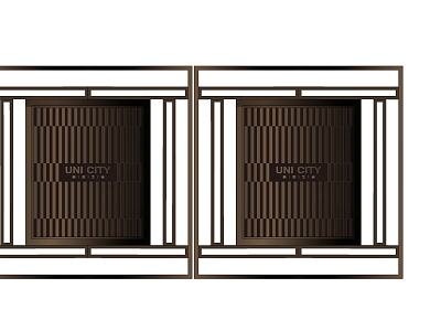 Modern Gate Villa Courtyard Door model