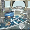 Futuristic Control Room Interior Design With Hi Tech Console Display Screens And Glass Top Desk