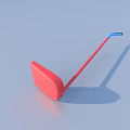 Red Broom And Dustpan Set With Blue Handles For Household Cleaning