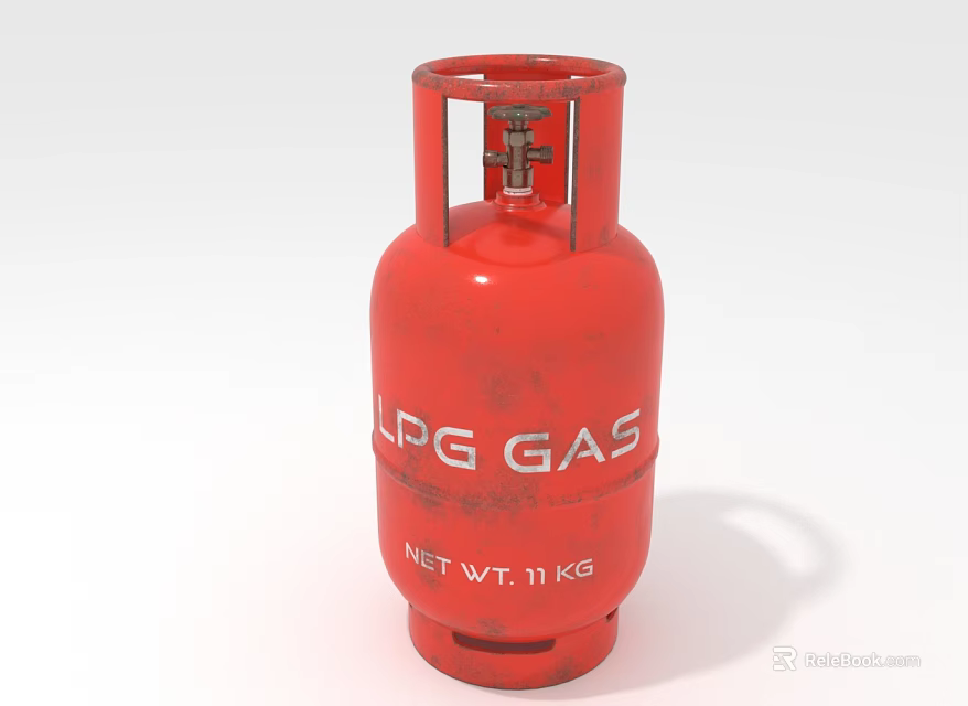 Red LPG Gas Cylinder For Household Use With 11 kg Net Weight 3d model 