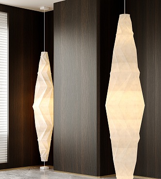 Artemide floor lamp paper lamp vertical lampshade 3d model