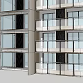 Modern Multi Storey Building Balcony Fencing With Glass And Metal Design