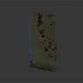Old Green Metal Door With Rusty Peeling Paint And Weathered Surface Texture 3d model