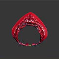 Red Decorative Bracelet With Intricate Hollow Patterns And Shiny Reflective Surface Design