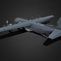 Military Transport Aircraft With Four Propeller Engines Gray Body Long Wings And Serial Number 044130