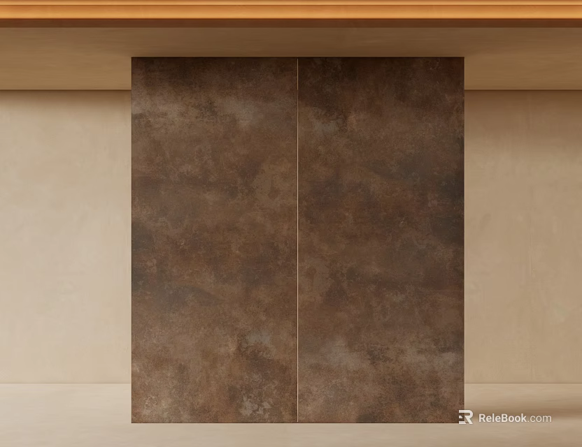 Rustic Brown Textured Component For Modern Interior Wall Decoration Design 3d model