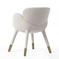 Elegant Modern Dining Chair With Light Beige Upholstered Fabric And Golden Metal Legs