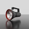 Rechargeable Flashlight Black and Red Design with Ergonomic Handle Grip Portable Household Appliance