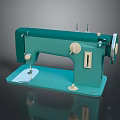 Vintage Teal Sewing Machine With Classic Body And Stable Base Design