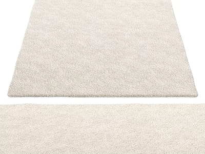 Square Area Rug Light Beige Plush Textured Soft Comfortable Home Decor Floor Mat 3d model